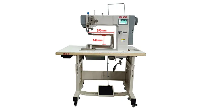 Industrial Shoe & Leather Sewing Machine with Rotating Arm JN-568 (Programmable Post Bed Type)