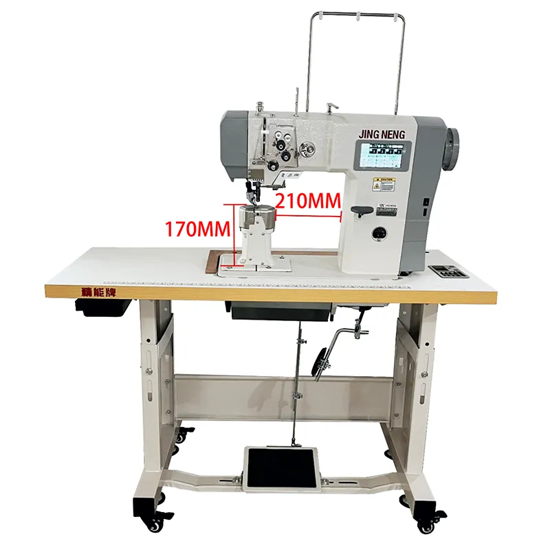 Double Needle Post Bed Sewing Machine JN7-2/JN8-2 for Shoes with Stepper Motor